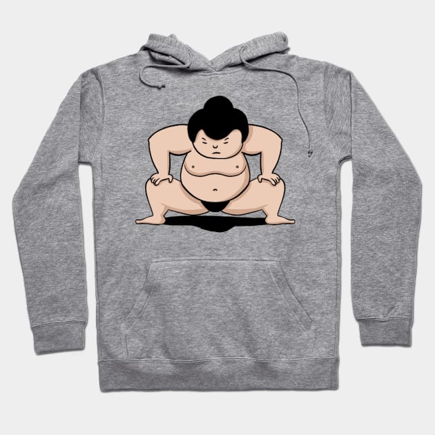 Mighty Showdown: Cartoon Sumo Wrestler Hoodie by Pieartscreation